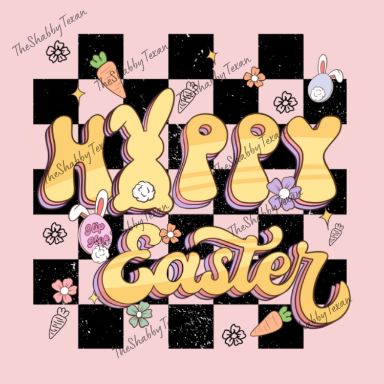 Happy Easter Checkered Shirts and Transfer