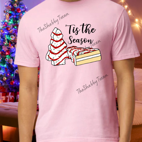 Tis The Season Xmas Cake Shirts and DTF Transfers