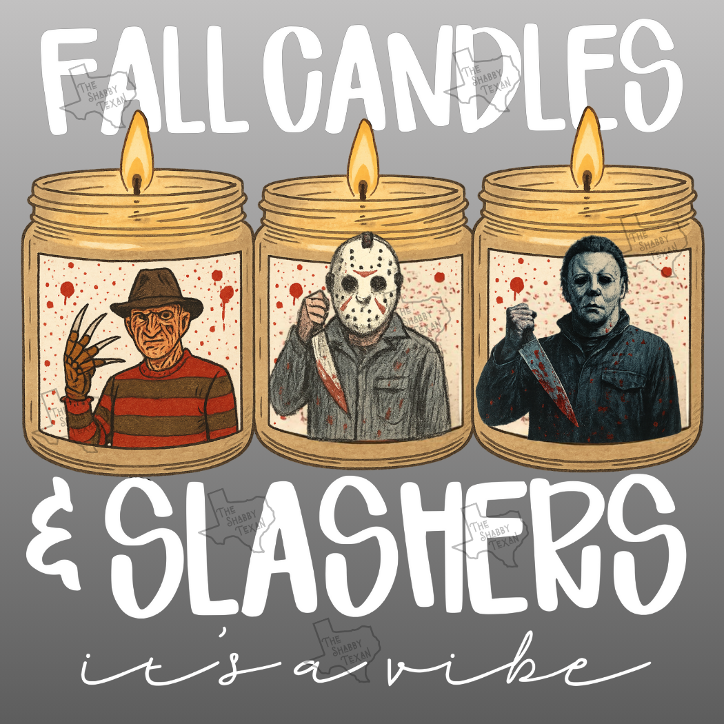 Candles and Slasher DTF Transfers