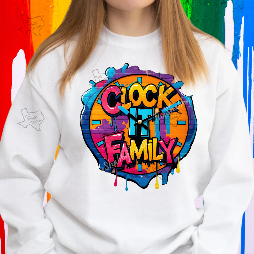 Clock It Family Shirts