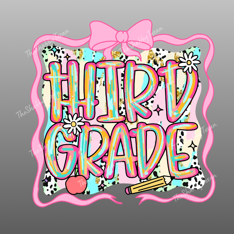 Pink Brushstroke Back to School DTF Transfers