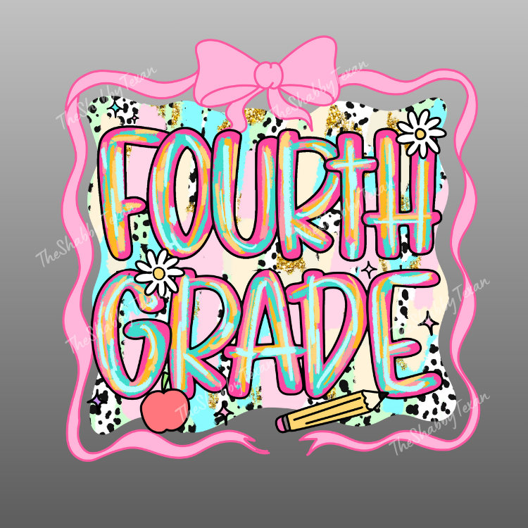 Pink Brushstroke Back to School DTF Transfers