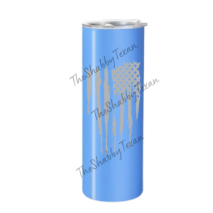 Distressed American Flag Engraved Tumbler