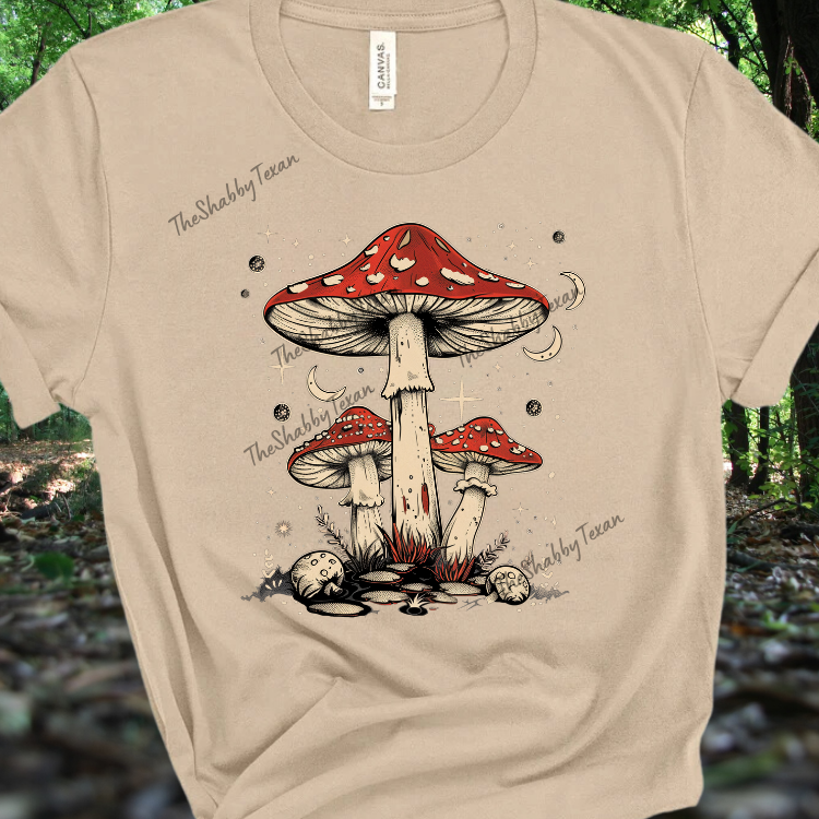 Boho Retro Mushroom Shirts and Transfers