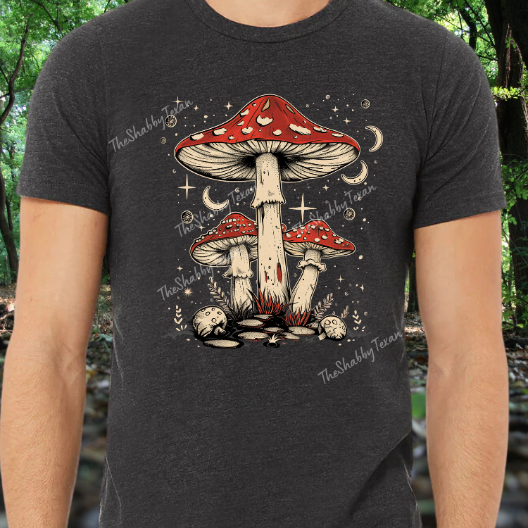 Boho Retro Mushroom Shirts and Transfers