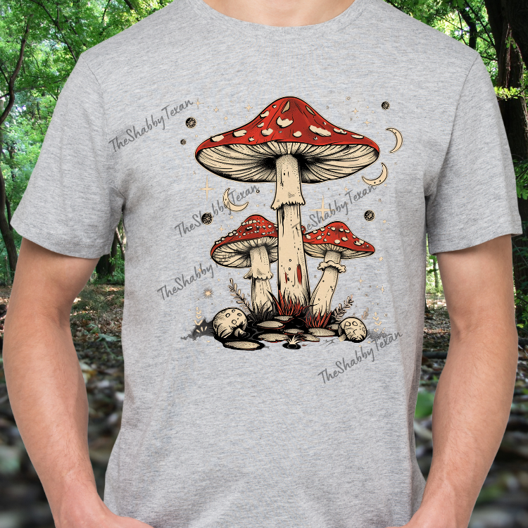 Boho Retro Mushroom Shirts and Transfers