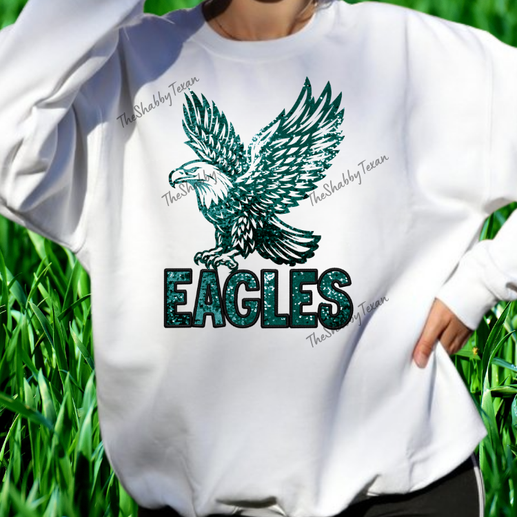 Faux Glitter Eagles Shirts and Transfers