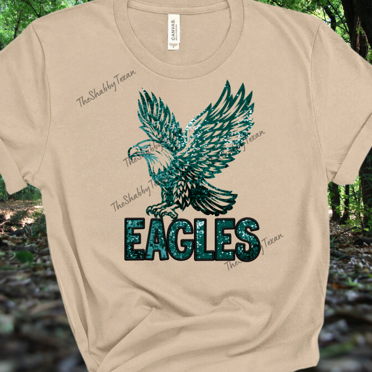 Faux Glitter Eagles Shirts and Transfers