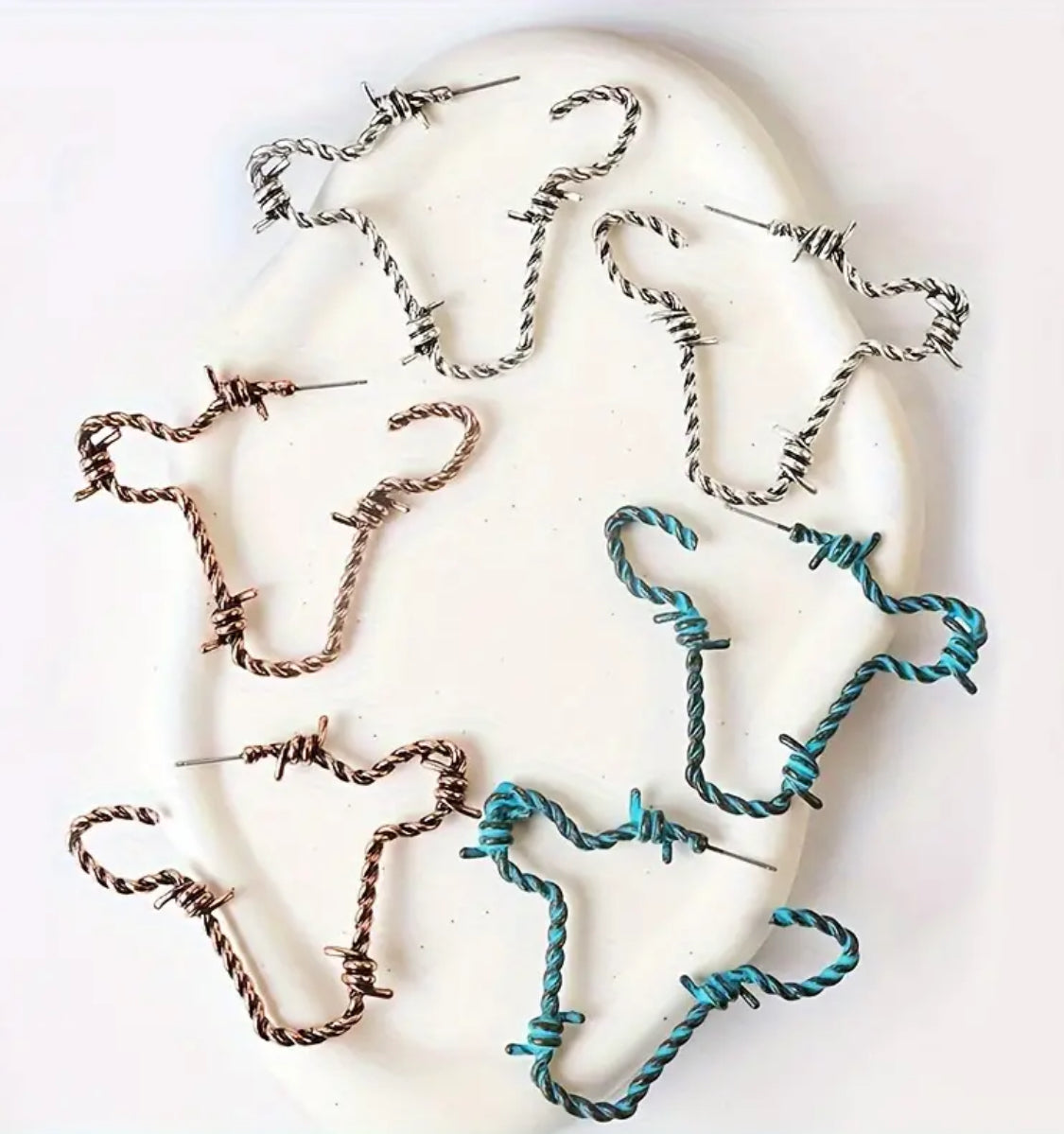 Barbed Wire Cow Earrings