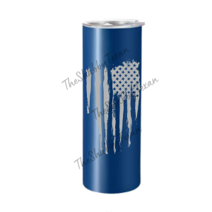 Distressed American Flag Engraved Tumbler