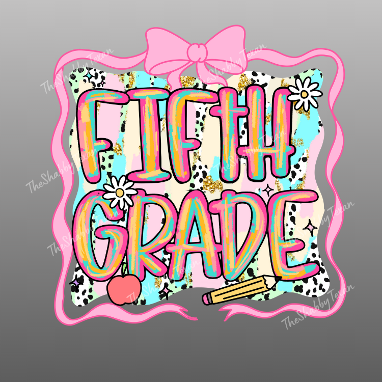 Pink Brushstroke Back to School DTF Transfers