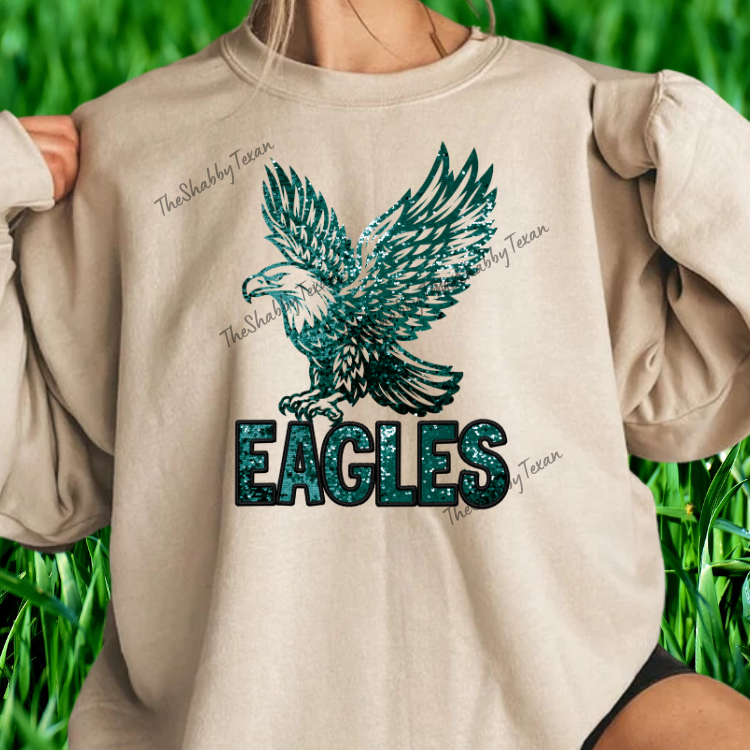 Faux Glitter Eagles Shirts and Transfers