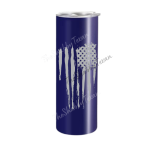 Distressed American Flag Engraved Tumbler