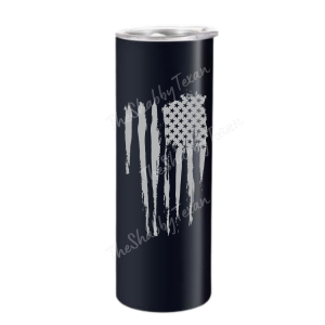 Distressed American Flag Engraved Tumbler