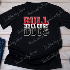 Sequin Bulldog Shirts and DTF Transfers