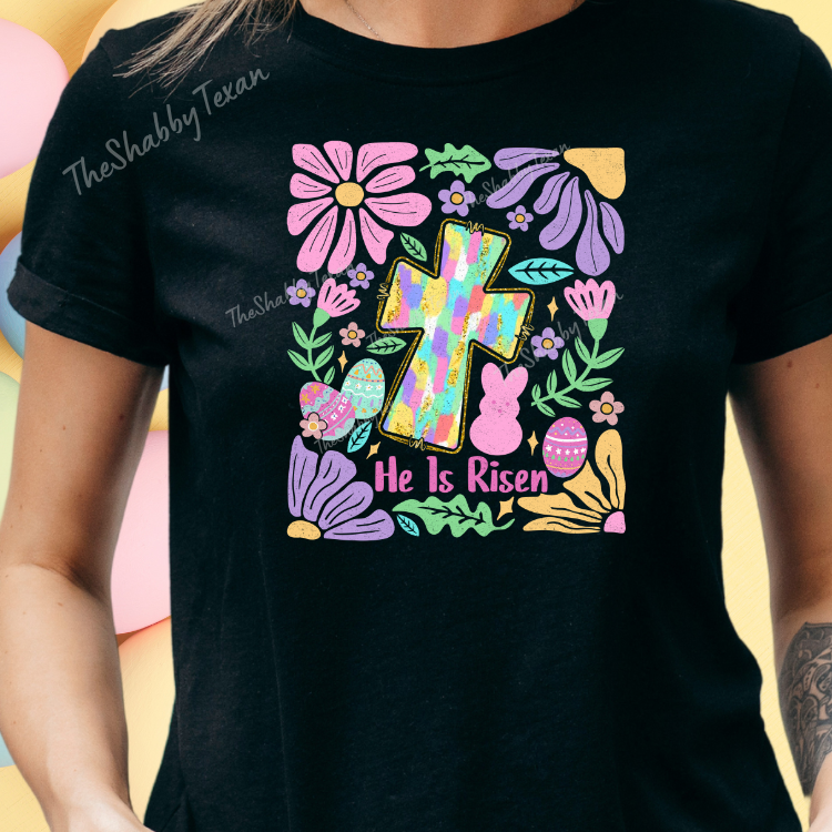 Boho Christian Easter Cross Shirts and Transfer