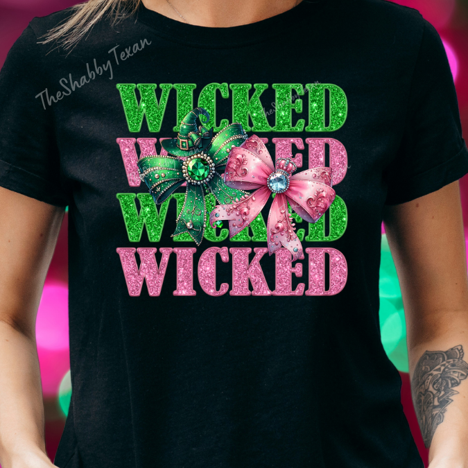 Wicked Sparkle Bow Shirts