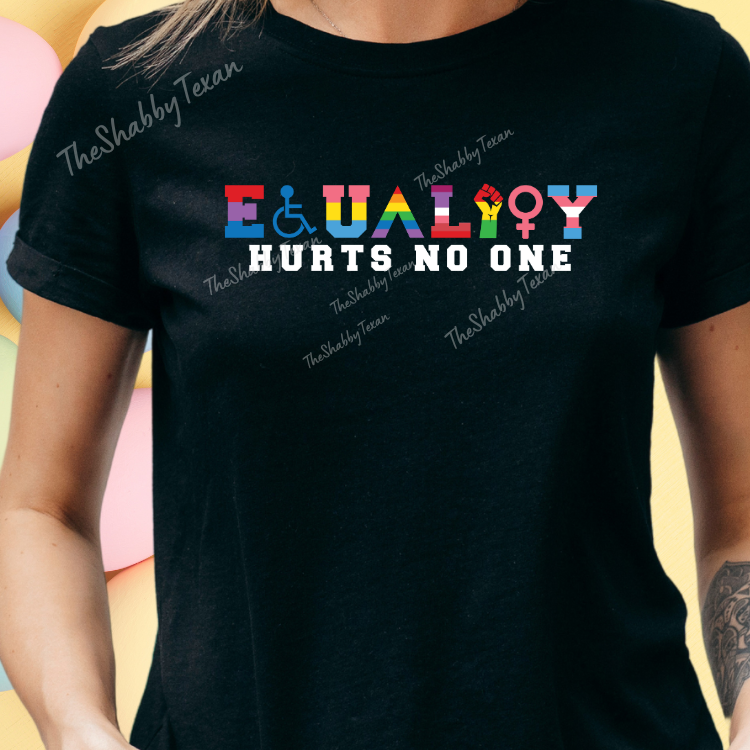 Equality Hurts No One Shirts and Transfer