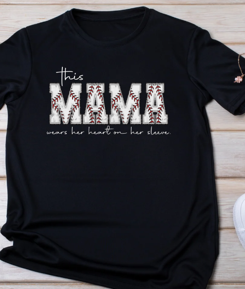 Mama wears her heart on sleeve shirt