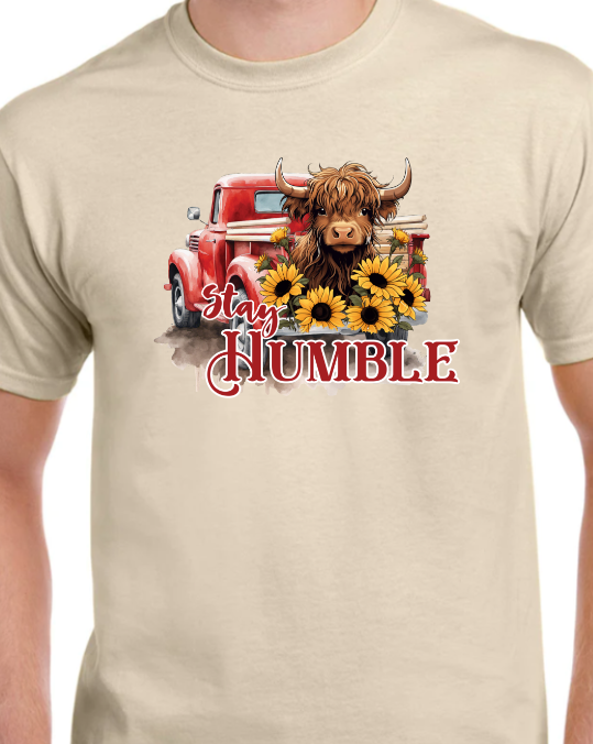 Stay Humble Cow in Truck Shirt