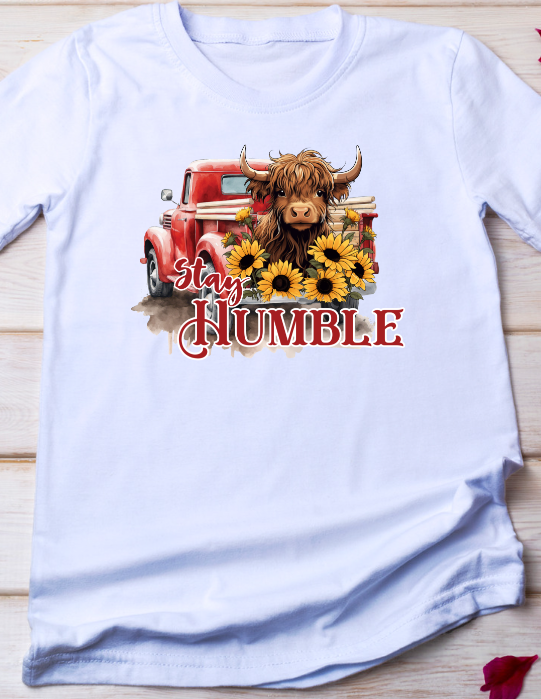 Stay Humble Cow in Truck Shirt