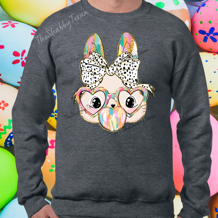 Bunny Blowing Bubble Shirts and Transfer