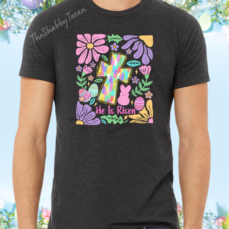 Boho Christian Easter Cross Shirts and Transfer