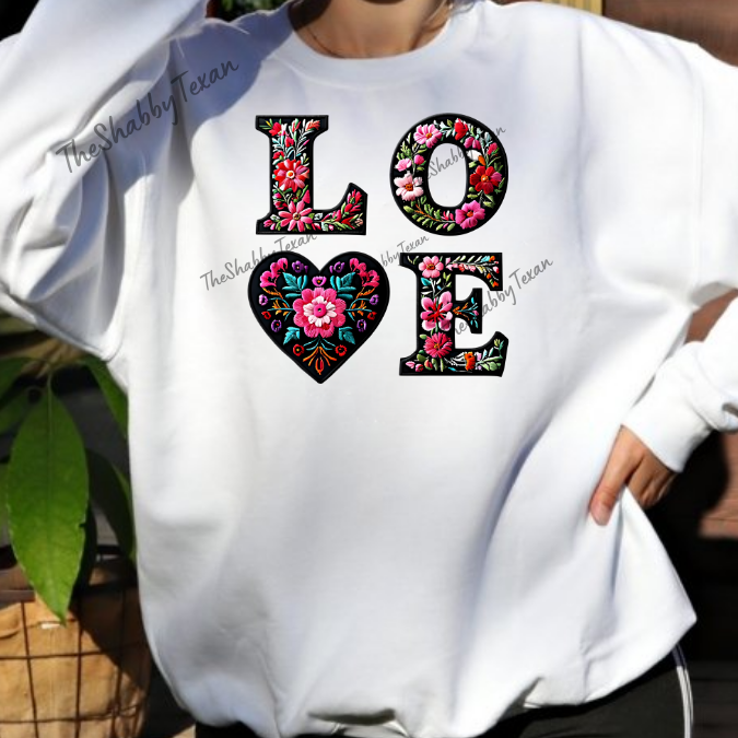 Love Embroidered looking Shirt