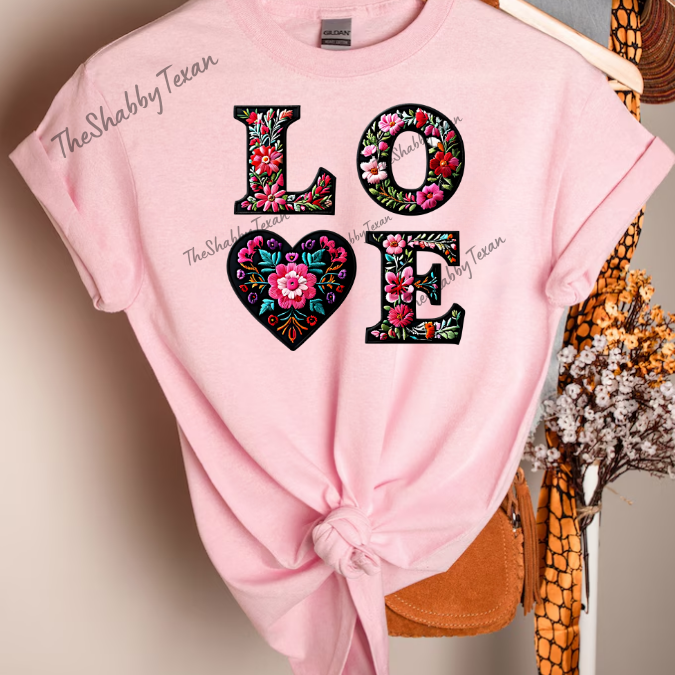 Love Embroidered looking Shirt