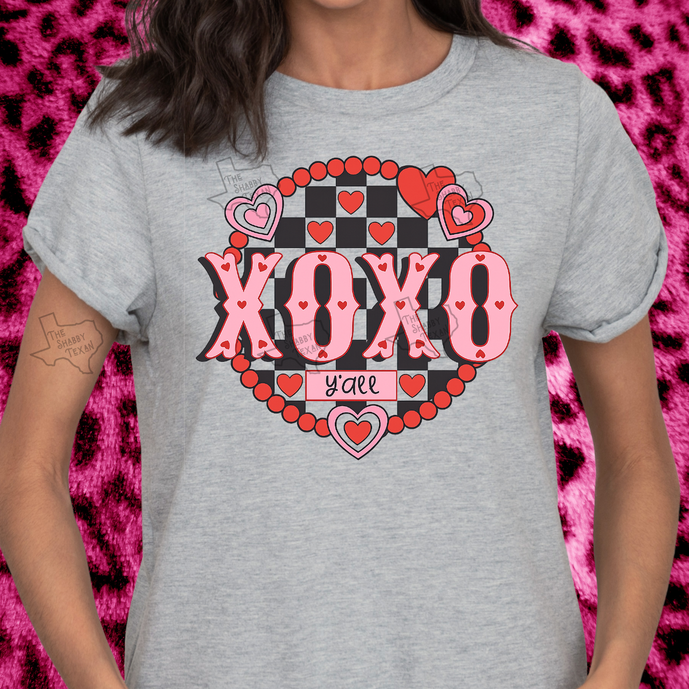 Love XOXO Checkered DTF Transfer