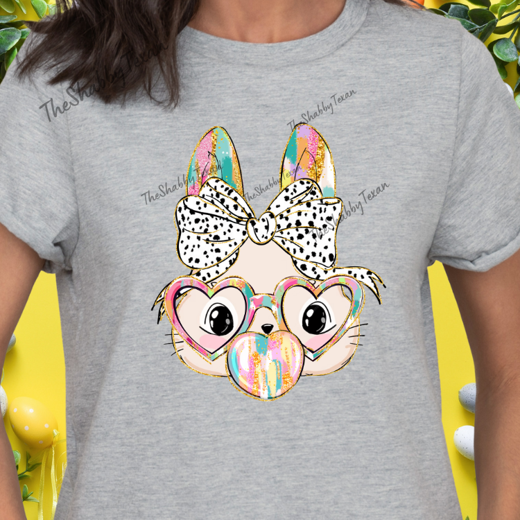 Bunny Blowing Bubble Shirts and Transfer