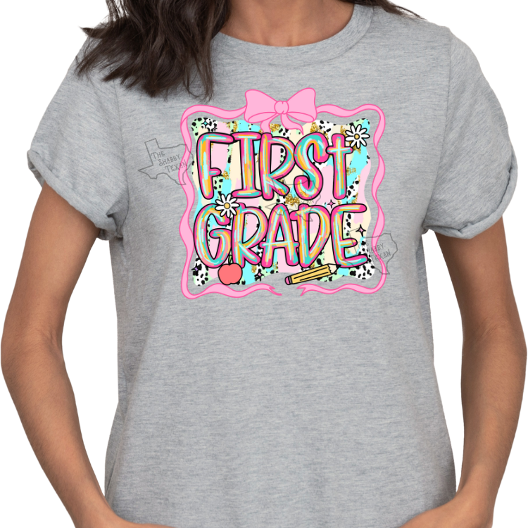 1st Grad Pink Brushstroke Back to School T-shirts