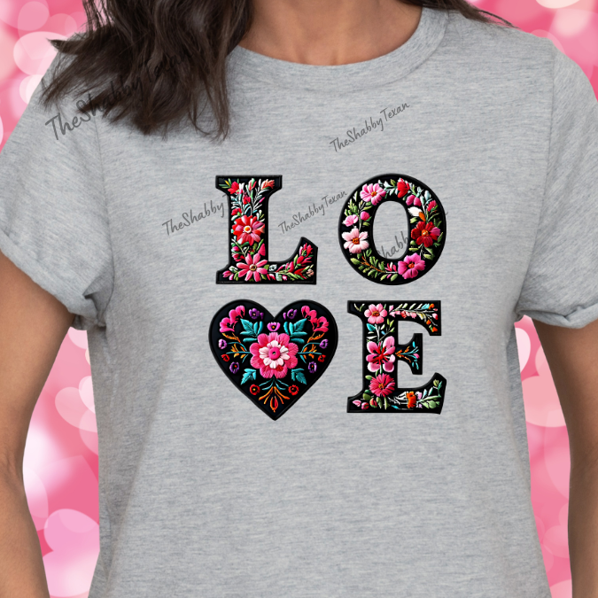 Love Embroidered looking Shirt