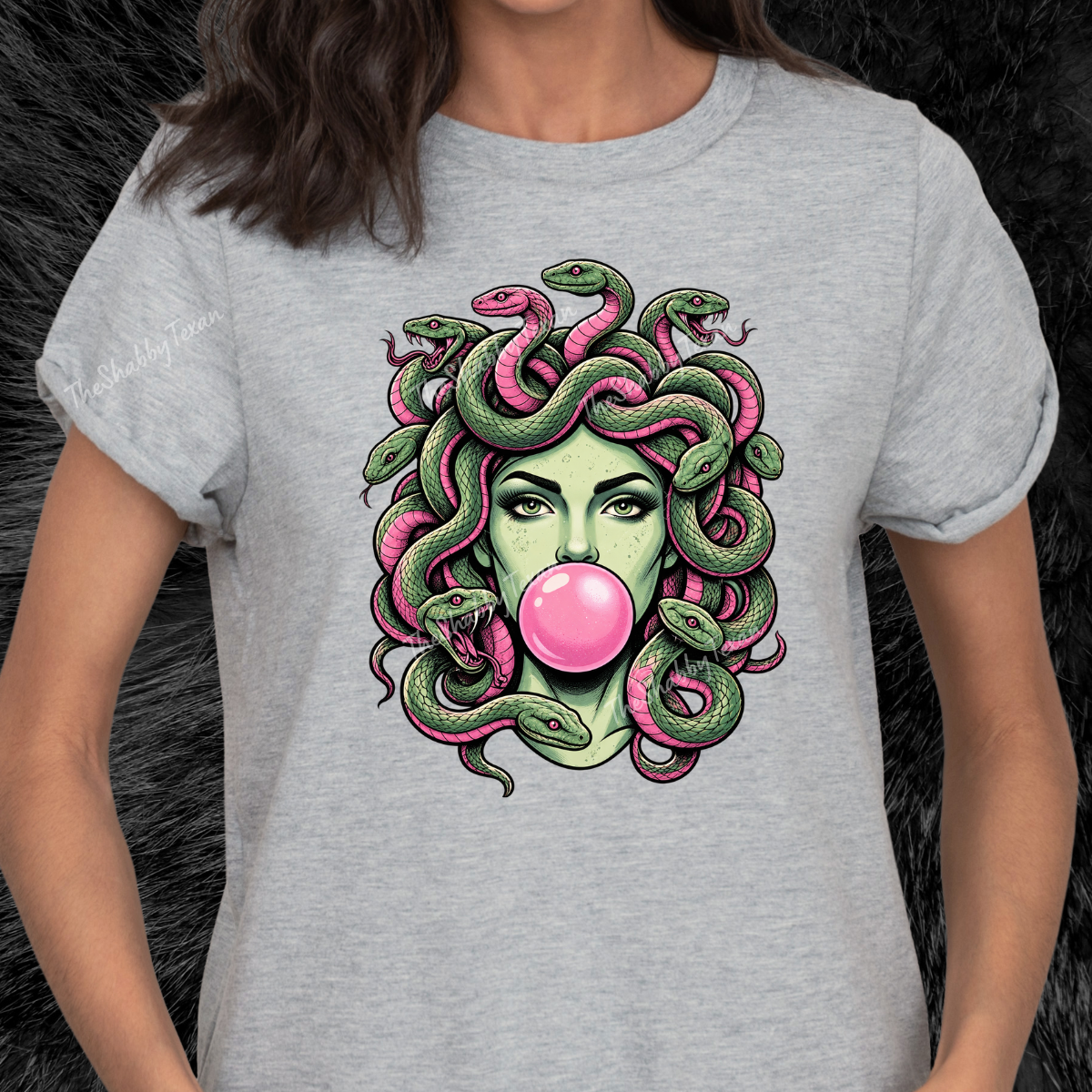 Medusa Bubble Gum DTF Transfer