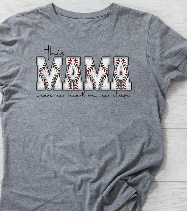 Mama wears her heart on sleeve shirt