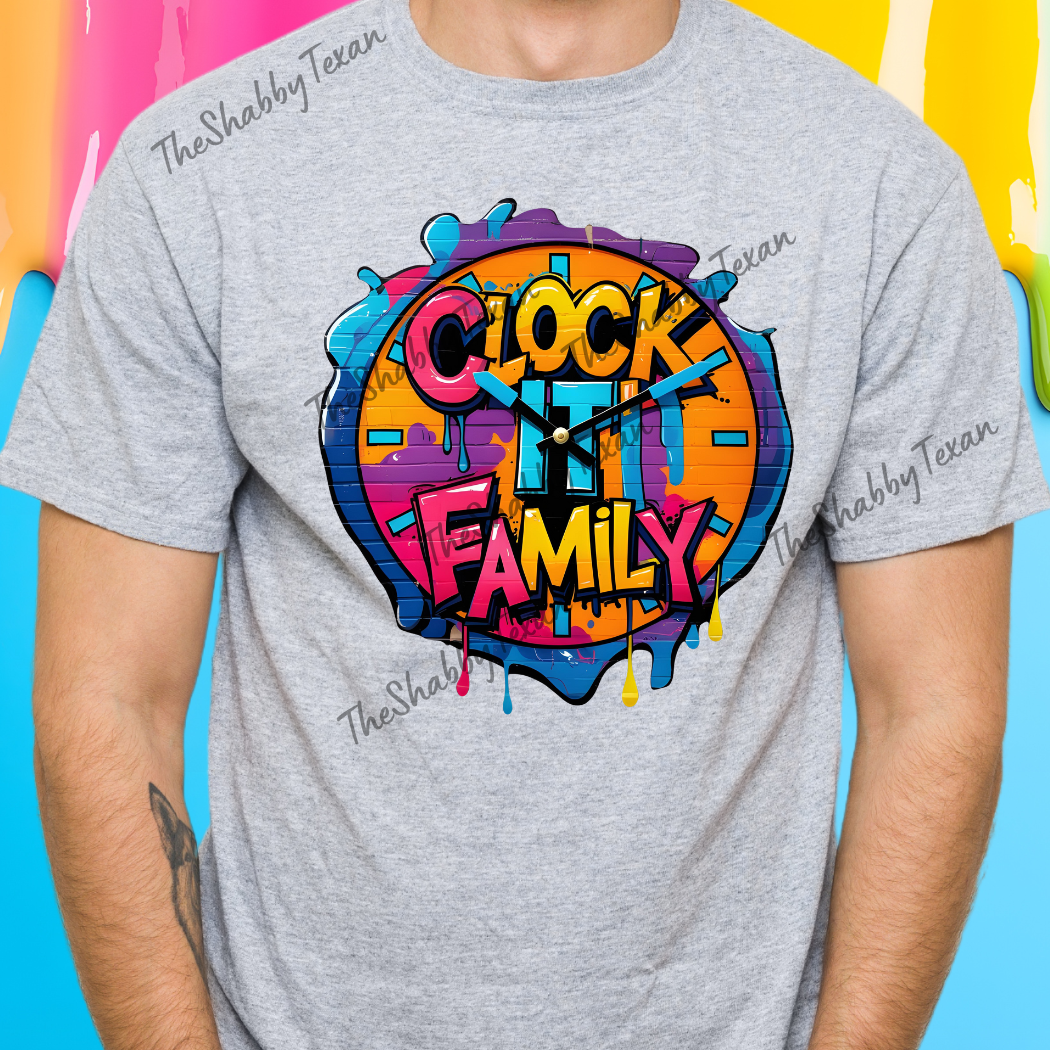 Clock It Family Shirts