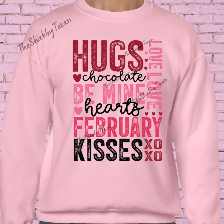 Valentine Kisses XOXO Shirts and Transfers