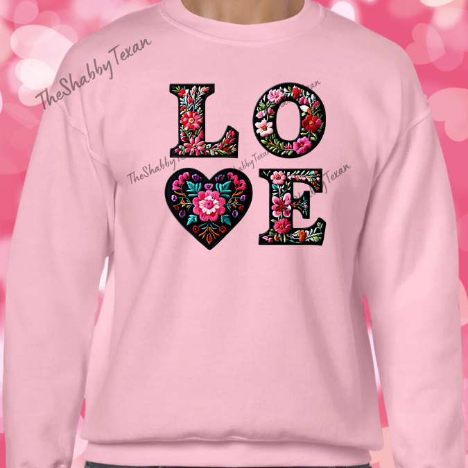 Love Embroidered looking Shirt