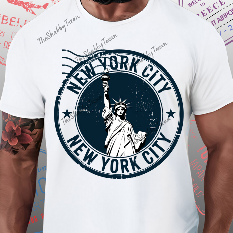 Passport Stamp Style DTF Transfers