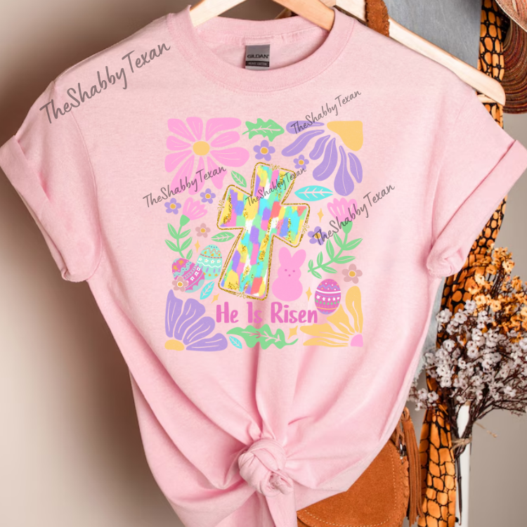 Boho Christian Easter Cross Shirts and Transfer