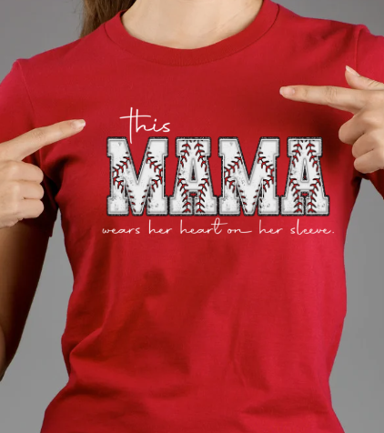 Mama wears her heart on sleeve shirt