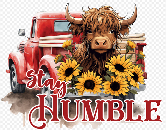 Stay Humble Cow in Truck Shirt