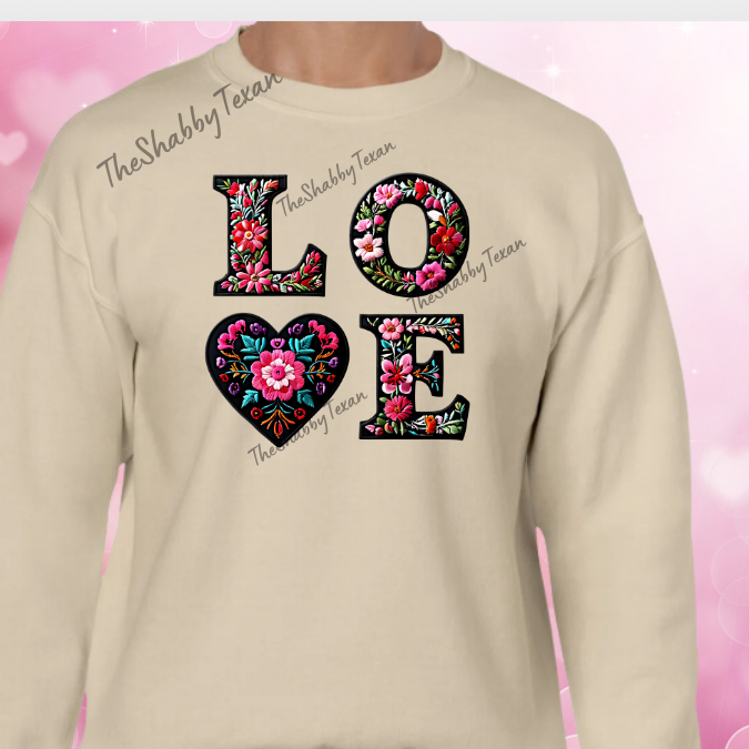 Love Embroidered looking Shirt