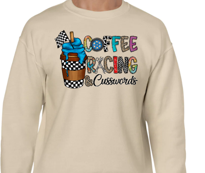 Coffee Racing and Cusswords Shirt