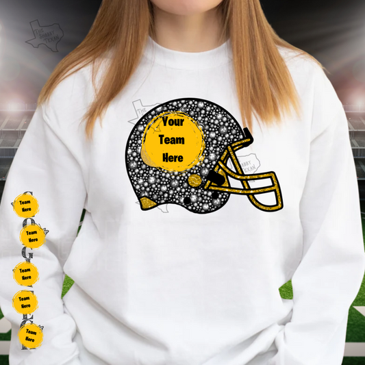 Custom Sparkle Football Helmet Sweatshirts and Hoodies