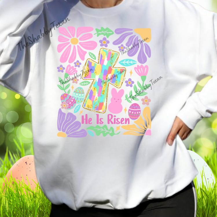 Boho Christian Easter Cross Shirts and Transfer