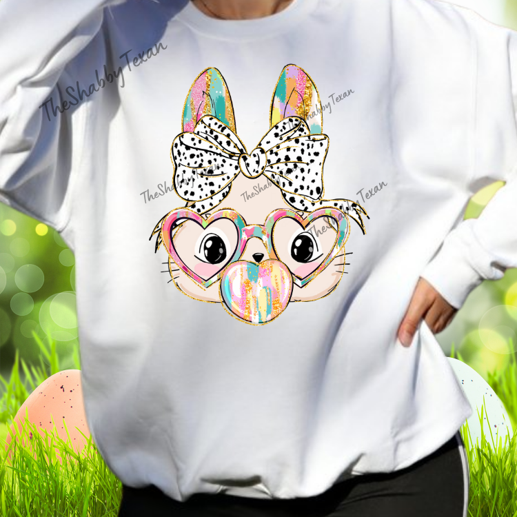 Bunny Blowing Bubble Shirts and Transfer