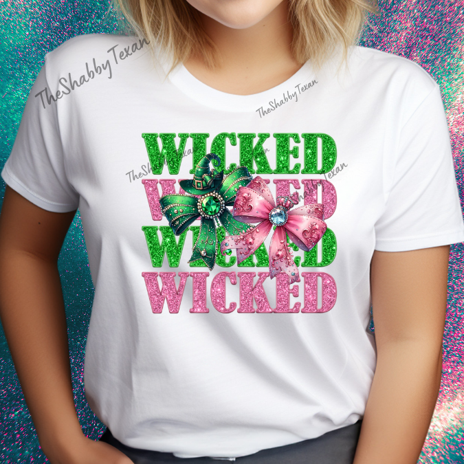 Wicked Sparkle Bow Shirts