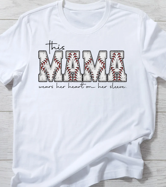 Mama wears her heart on sleeve shirt