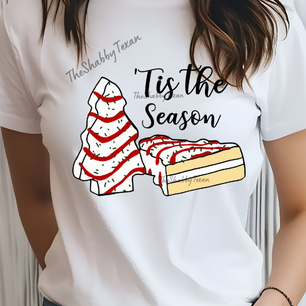 Tis The Season Xmas Cake Shirts and DTF Transfers